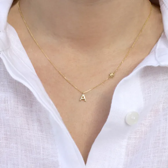 Gargantilla Inicial Oro con Cadena 40cm