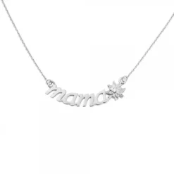 Gargantilla Mamá Oro Blanco y Diamante