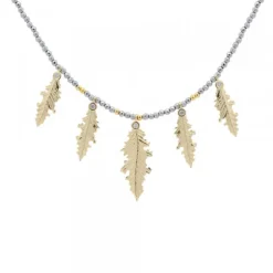 Gargantilla Mari Hematites Plata Dorada