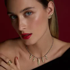 Gargantilla Mari Hematites Plata Dorada