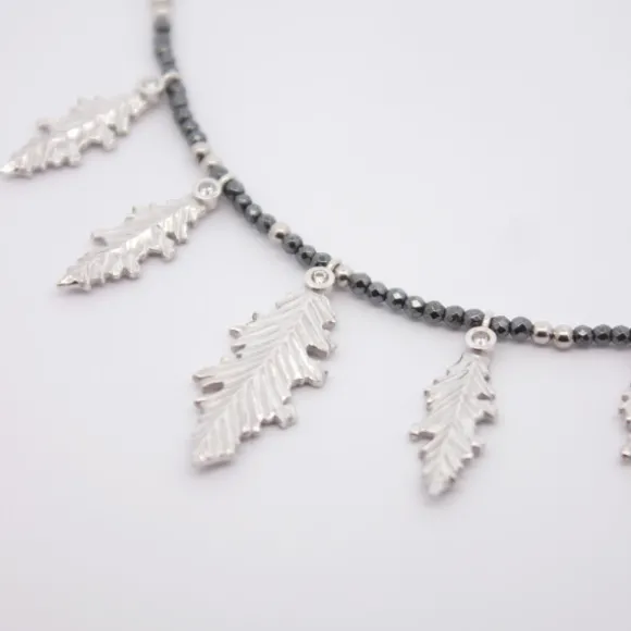 Gargantilla Mari Hematites Plata