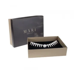 Gargantilla Mari Mate Blanco Catorce Hojas y Motivo Eguzkilore