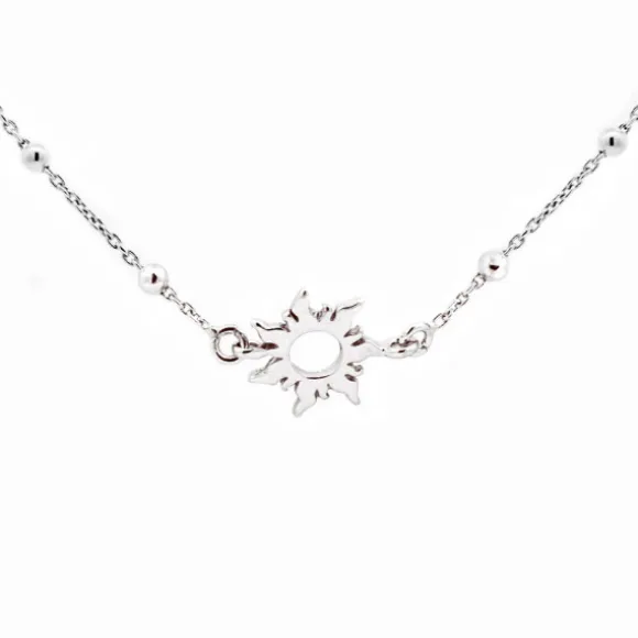 Gargantilla Mountain de Plata con Cadena de Bolitas