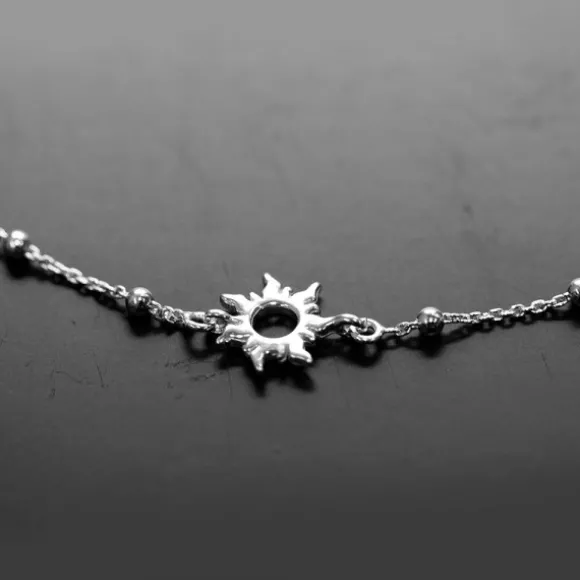 Gargantilla Mountain de Plata con Cadena de Bolitas