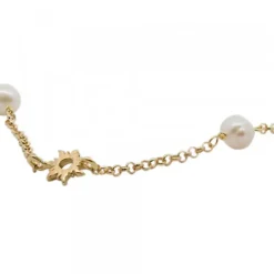 Gargantilla Mountain de Plata Dorada y Perlas