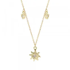 Gargantilla Oro Motivos Eguzkilore con Brillantes