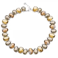 Gargantilla Queen 3 Plata y Cristales Marrones