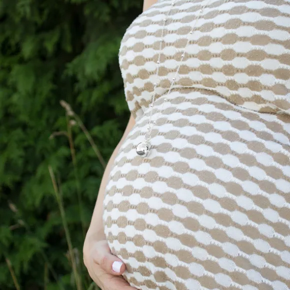 Llamador de Ángeles Bola Plateada con Cadena