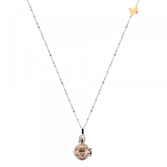 Llamador de Ángeles Notas Musicales con Bola Dorada y Mariposa Personalizable