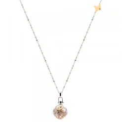 Llamador de Ángeles Ovalado con Bola Dorada y Mariposa Personalizable