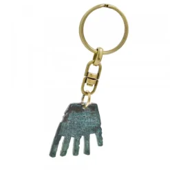 Llavero Mano de Irulegi Plata Oxidada Verde