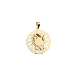 Medalla Calada Virgen Niña Oro 18mm Personalizable