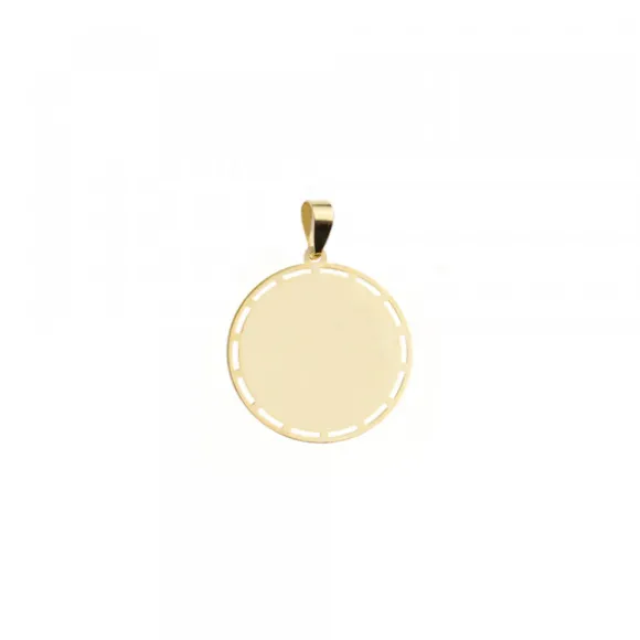 Medalla Calada Virgen Niña Oro 15mm Personalizable