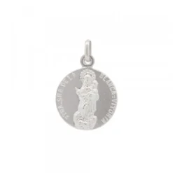 Medalla Mini Virgen Blanca Plata 17mm
