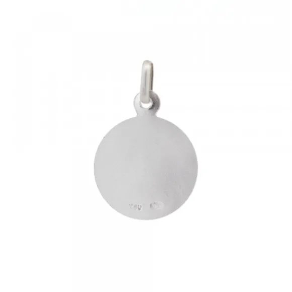 Medalla Mini Virgen Blanca Plata 17mm