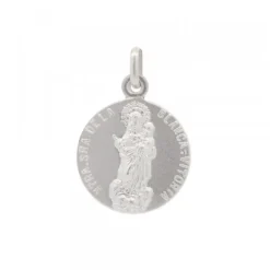 Medalla Virgen Blanca Plata 20mm