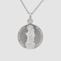 Medalla Virgen Blanca Plata 20mm
