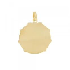 Medalla Virgen Niña Plata Dorada Circonitas 21mm