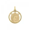 Medalla Virgen Niña Plata Dorada y Circonitas 15mm