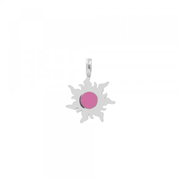 Mini Colgante Mountain Plata Esmalte Rosa