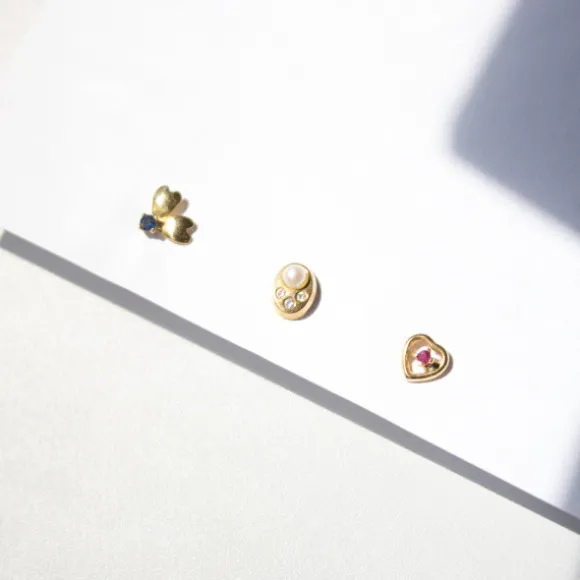 Mini Trepador Oro Ovalado con Perla y Circonitas