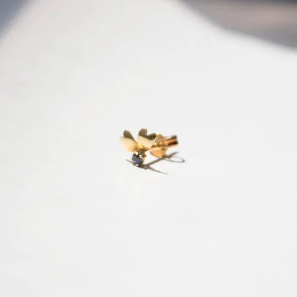 Mini Trepador Oro y Circonita Azul