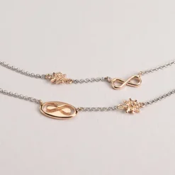 Pack Madre e Hija Gargantilla Infinito Eguzkilore de Plata Dorada