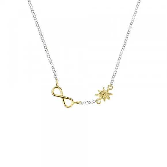 Pack Madre e Hija Gargantilla Infinito Eguzkilore de Plata Dorada