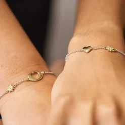 Pack Madre e Hija Pulsera Corazón Eguzkilore Dorado