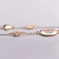 Pack Madre e Hija Pulsera Corazón Eguzkilore Dorado