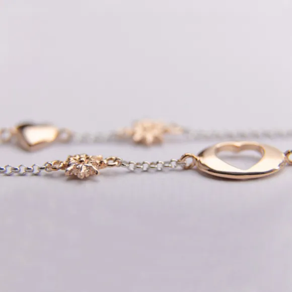 Pack Madre e Hija Pulsera Corazón Eguzkilore Dorado