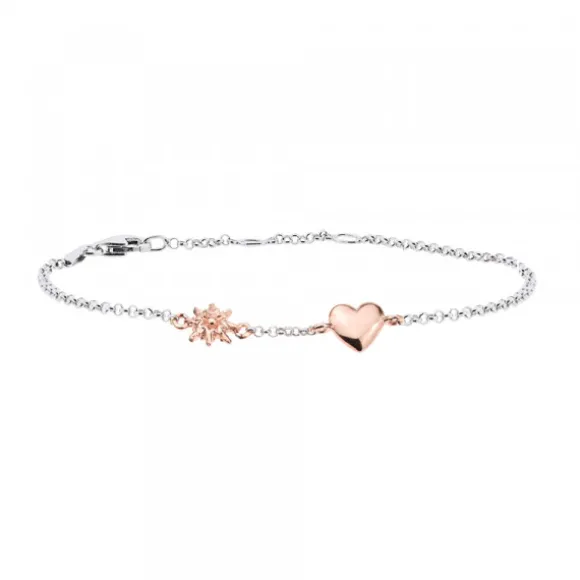 Pack Madre e Hija Pulsera Corazón Eguzkilore de Plata Rosa