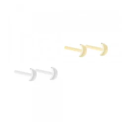 Pack Piercings Media Luna Plata 4 Uds