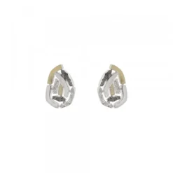 Pendientes Almendra Vitoria Silueta Plata y Lámina de Oro