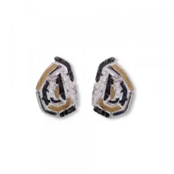 Pendientes Almendra Vitoria Silueta Plata y Lámina de Oro