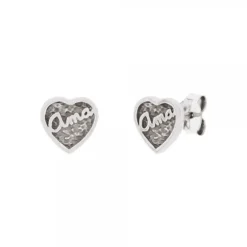 Pendientes Ama Corazón Plata