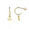 Pendientes Aro Ancla de plata dorada