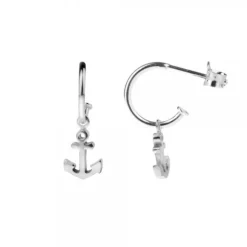 Pendientes Aro Ancla de Plata
