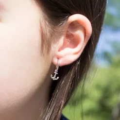 Pendientes Aro Ancla de Plata