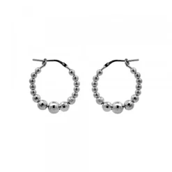 Pendientes Aro Bolitas Rutenio 20mm