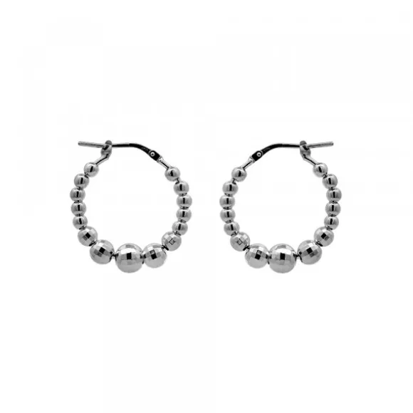 Pendientes Aro Bolitas Rutenio 20mm