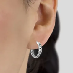 Pendientes Aro Chain Plata 22mm