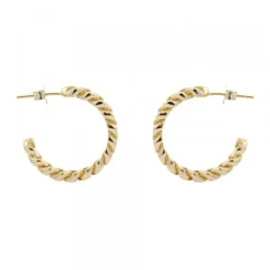 Pendientes Aro Chain Plata Dorada 22mm