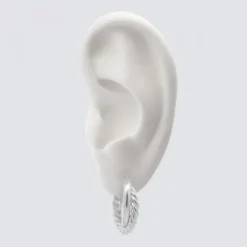 Pendientes Aro Doble Entrelazados de Plata 20mm