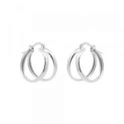 Pendientes Aro Doble Plata 16mm