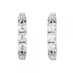 Pendientes Aro Eguzkilore Oro Blanco y Diamantes