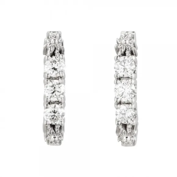 Pendientes Aro Eguzkilore Oro Blanco y Diamantes