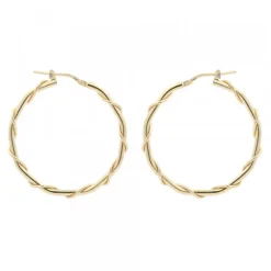 Pendientes Aro Enredado Plata Dorada 33mm