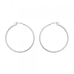 Pendientes Aro Entorchado Plata 45mm