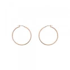 Pendientes Aro Entorchado Plata Rosa 20mm